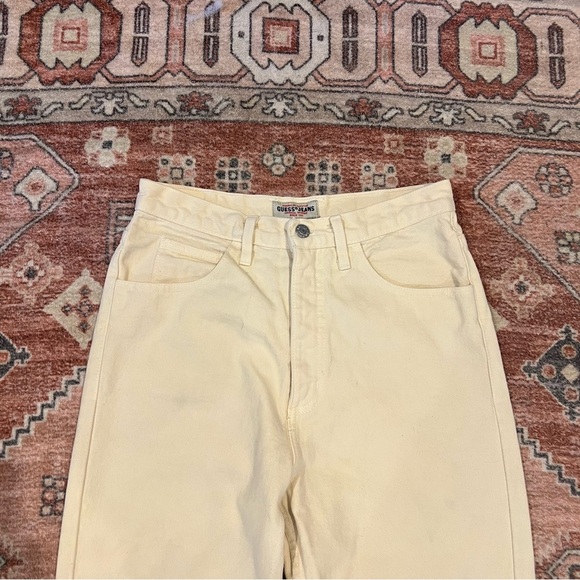 Vintage Guess Pastel Yellow High Waisted Jeans - Picture 5 of 7